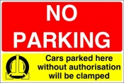 No Parking Cars will be clamped