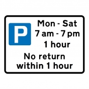 Parking - No Return custom sign