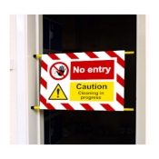 No Entry Cleaning in Progress Doorway sign
