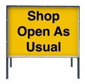 Shop open as usual sign