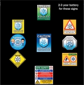 Battery for LED Ice Warning Signs