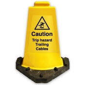 Caution Trip Hazard Trailing Cables with your Company Name Sign Cone