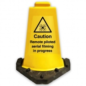Personalised Caution Remote Piloted Aerial Filming in progress Sign Cone