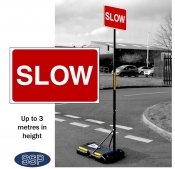Extra Tall Freestanding Temporary SLOW Sign