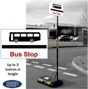 Extra Tall Freestanding Temporary Bus Stop Sign