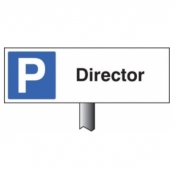 Director Reserved Parking Sign On Spiked Post