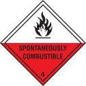 Hazard Label Spontaneously combustible
