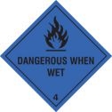 Hazard label Dangerous when wet