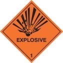 Hazard label Explosive diamond