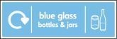 Blue Glass Bottles & Jars Recycling Signs