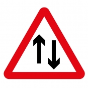 Two Way Traffic Straight Ahead Sign (521)