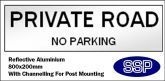 Private Road No Parking Sign