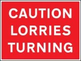 Caution lorries turning