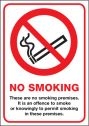 Scotland No Smoking Premises A4 rigid plastic