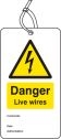 Danger live wires double sided safety tags (pack of 10)
