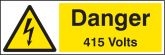 Danger 415 volts Sign