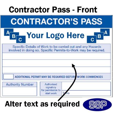 Personalised Contractor Pass Book Two Colour 500 Passes