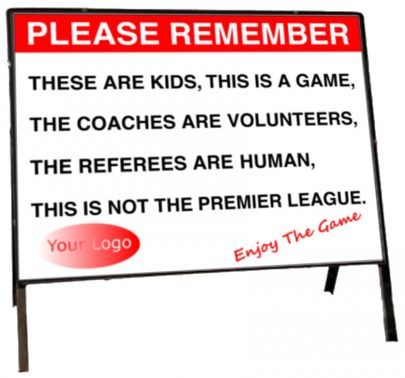 Respect Football Players and Referees 600x450mm Temporary Sign | SSP Direct