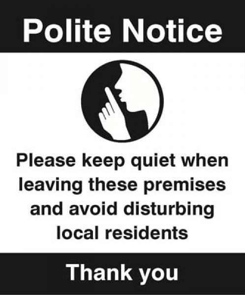 Please leave quietly Safety sign 