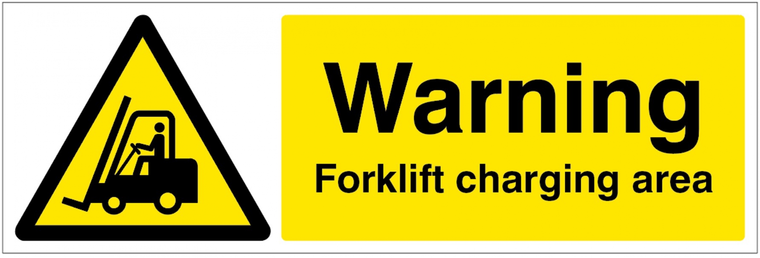 Warning Forklift Charging Area Sign 600x200mm Plastic Ssp Direct