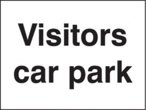 Visitors Only Car Parking Semi-Rigid Plastic Sign 300mm x 100mm Screen Printed 