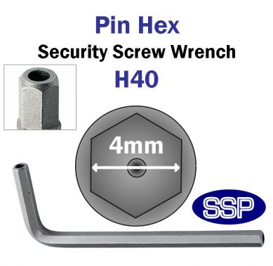50 @ 4mm A/F SECURITY HEX ALLEN L SHAPE KEY WITH HOLE FOR PIN 90 DEG HEXAGON PIN 