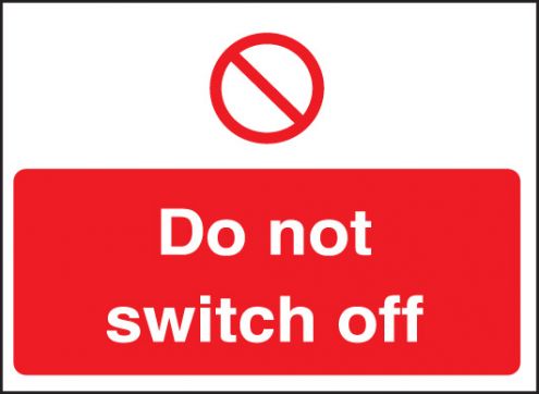 Safety DO NOT TURN OFF Switch Self Adhesive Stickers 20 x  TURN OFF 