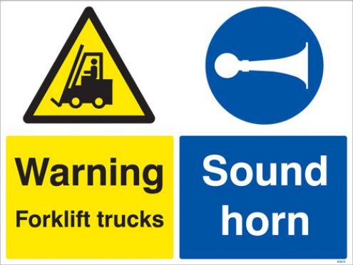Warning Forklift Trucks Sound Horn Sign