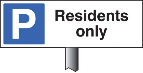 Residents parking only safety sign 