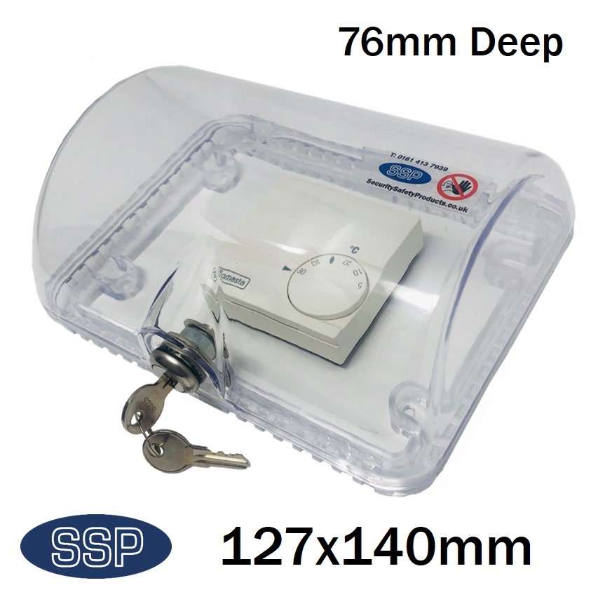 Thermostat Lockbox Guard Clear Plastic Cover Tamper Resistant AC Lock Box  2-Pack