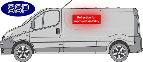Car Van Black DOG UNIT Reflective Fluorescent Magnetic Sign White 